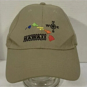 Surfware Hawaiian Classics Hawaii Island Cap‎ Wave Surfer Hat Snapback Tan NWOT